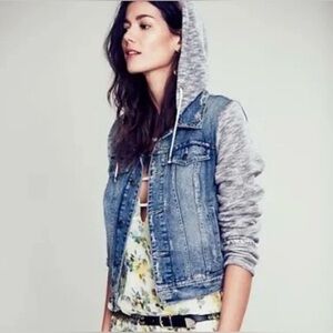 Free People Denim Knit Jacket